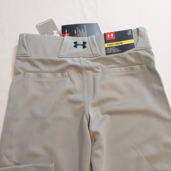 Under Armour Softball Baseball Pants Youth Size Medium YMD HeatGear Grey NWT - Picture 3 of 5